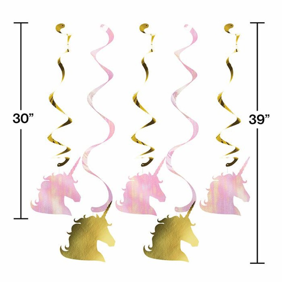 Birthdays * | Creative Converting Sparkle Unicorn Dizzy Danglers, 5 Ct Kids Birthday Party Themes