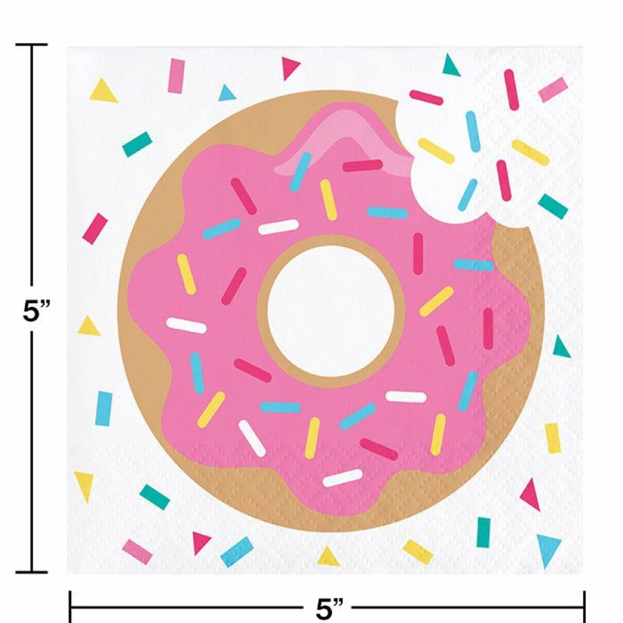 Birthdays * | Creative Converting Kids Birthday Party Themes Donut Time Beverage Napkins, 16 Ct