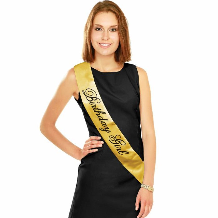 Birthdays * | Creative Converting Black And Gold Birthday Sash Adult Birthday Party Themes