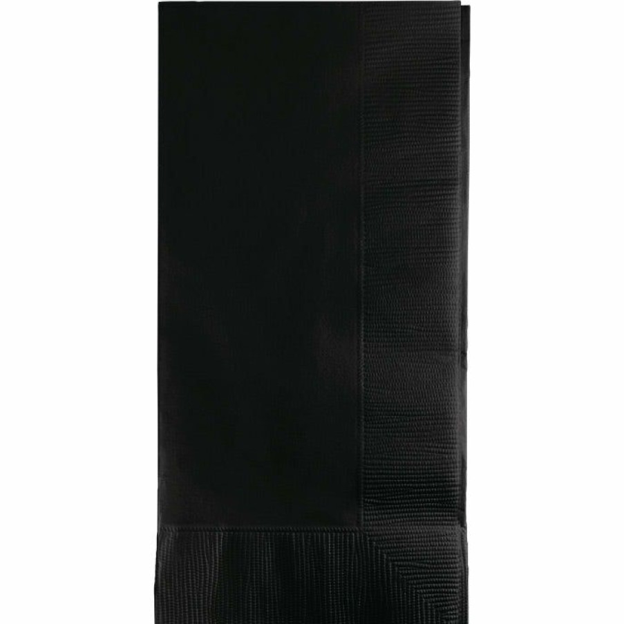 Solid Color Tableware * | Creative Converting Black Velvet Dinner Napkins 2Ply 1/8Fld, 50 Ct