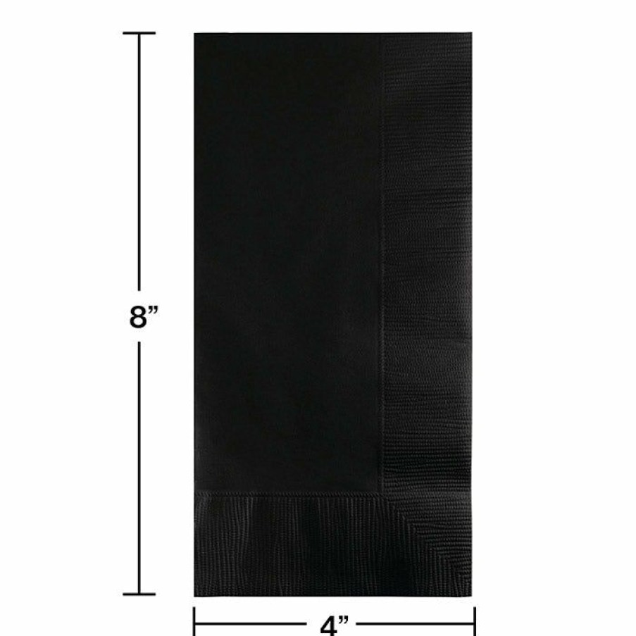 Solid Color Tableware * | Creative Converting Black Velvet Dinner Napkins 2Ply 1/8Fld, 50 Ct