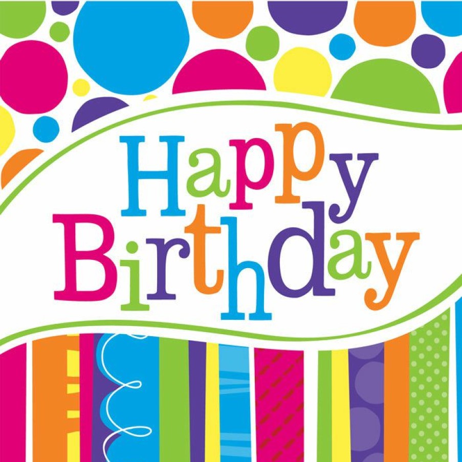 Birthdays * | Creative Converting Bright And Bold Beverage Napkins, 18 Ct Adult Birthday Party Themes