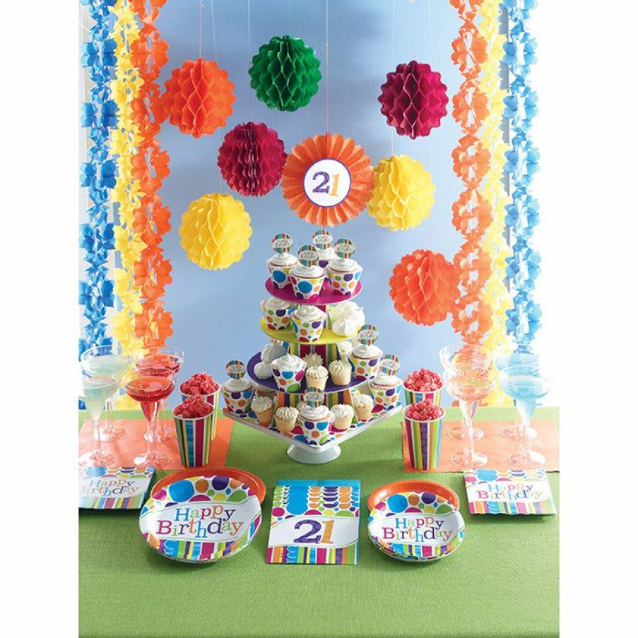 Birthdays * | Creative Converting Bright And Bold Beverage Napkins, 18 Ct Adult Birthday Party Themes