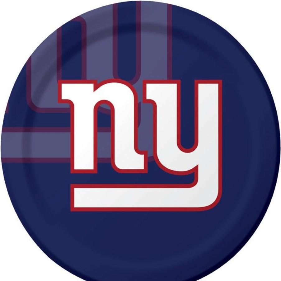 Sports * | Creative Converting New York Giants Paper Plates, 8 Ct Nfl And Football Party Supplies