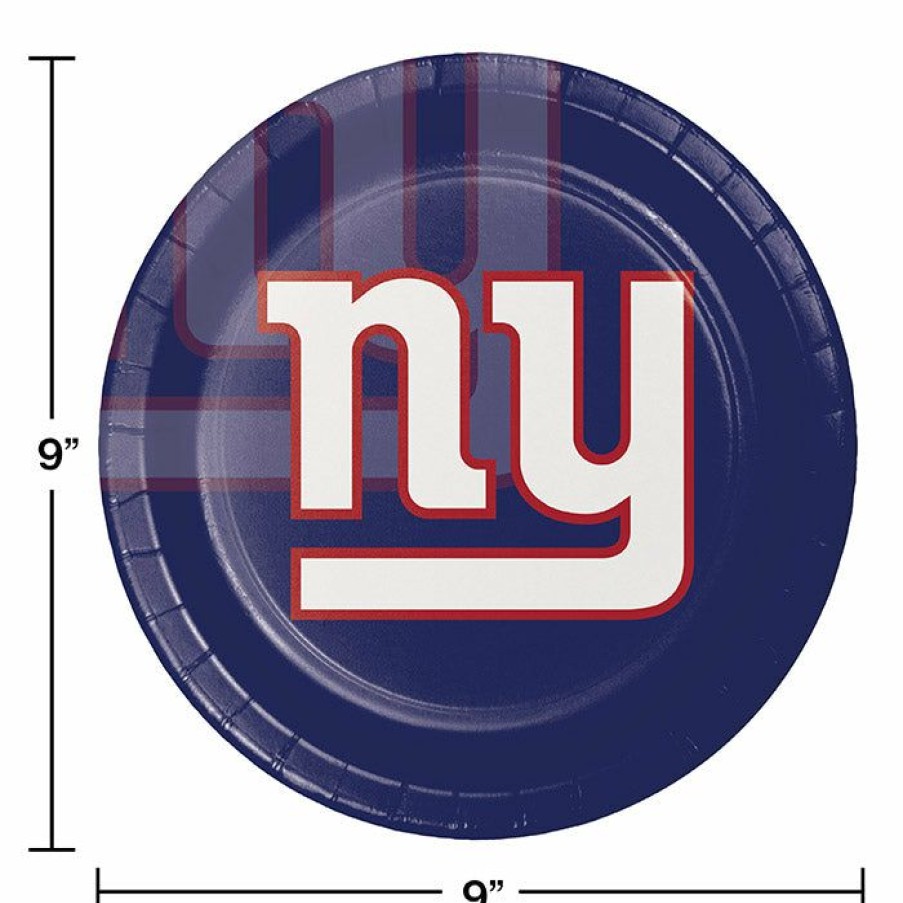 Sports * | Creative Converting New York Giants Paper Plates, 8 Ct Nfl And Football Party Supplies