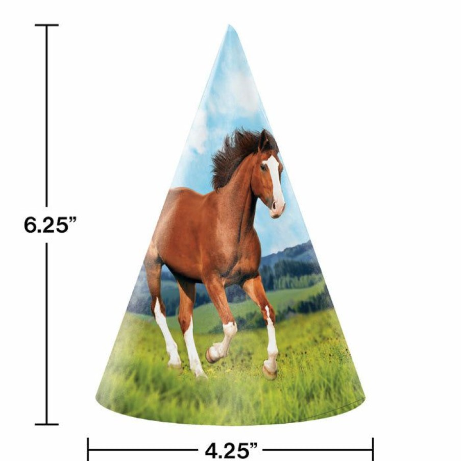 Birthdays * | Creative Converting Kids Birthday Party Themes Horse And Pony Party Hats, 8 Ct