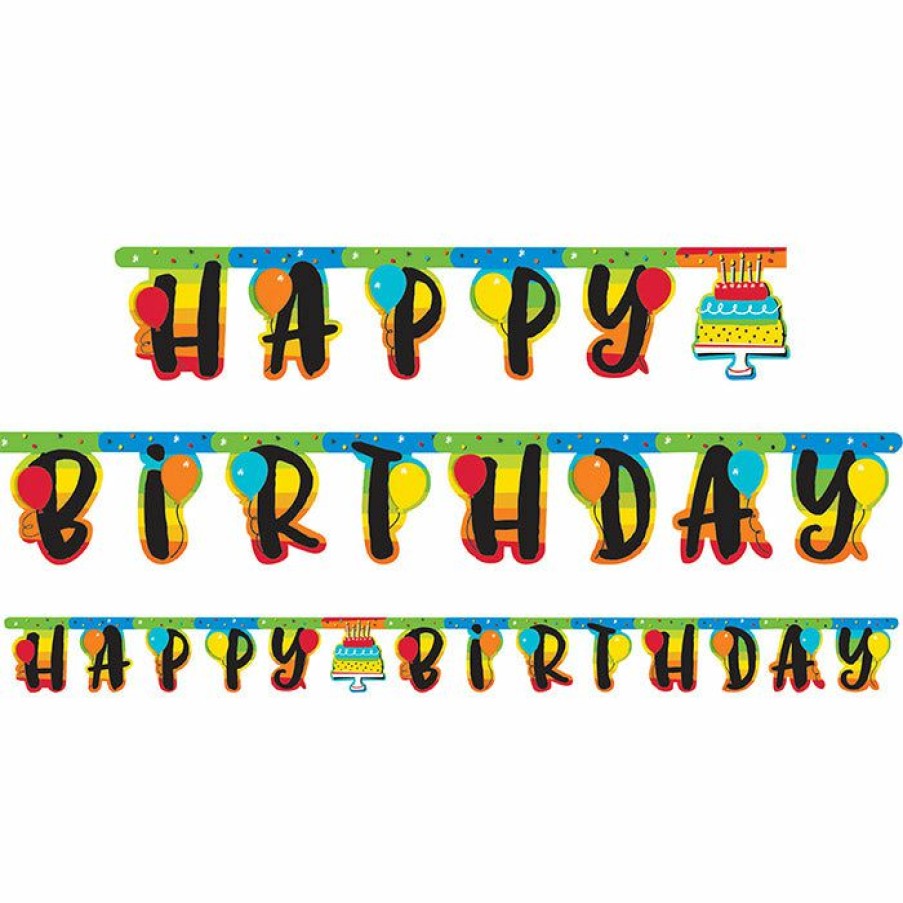 Birthdays * | Creative Converting Hoppin' Birthday Cake Jointed Banner Lg