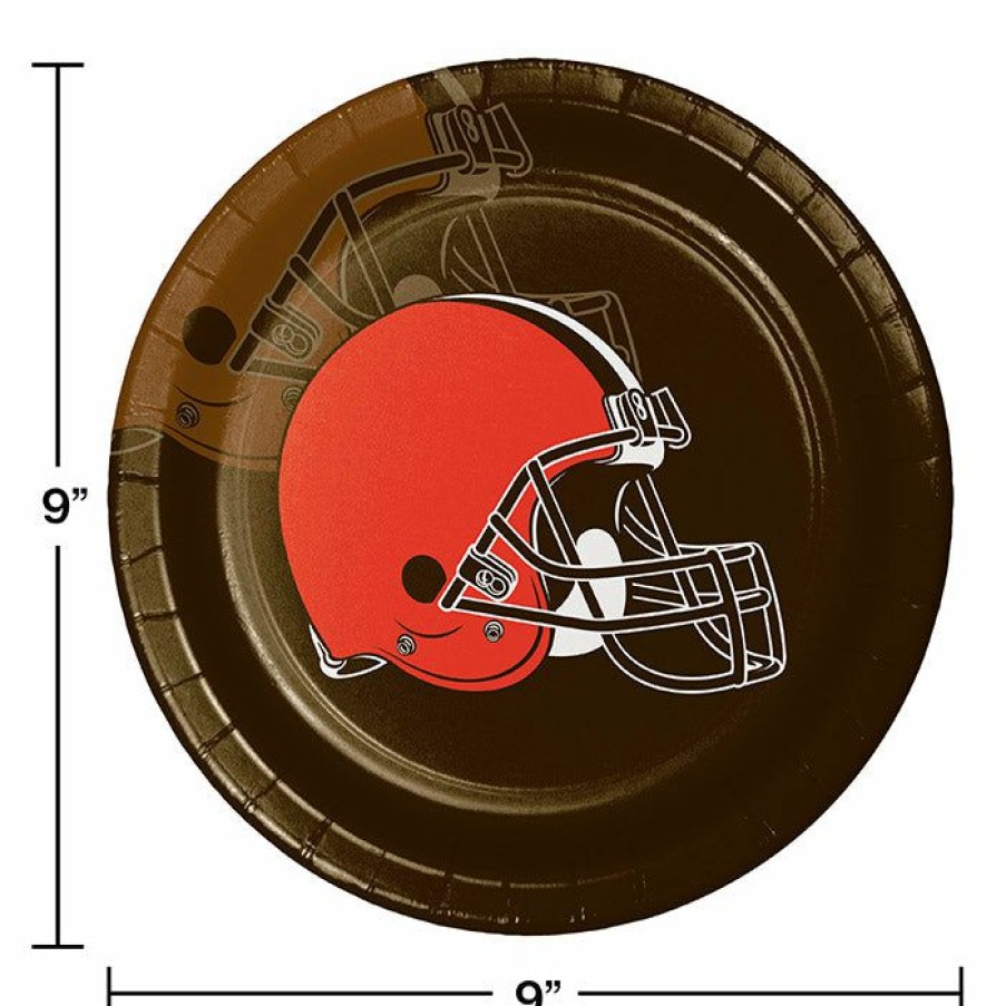 Sports * | Creative Converting Cleveland Browns Paper Plates, 8 Ct