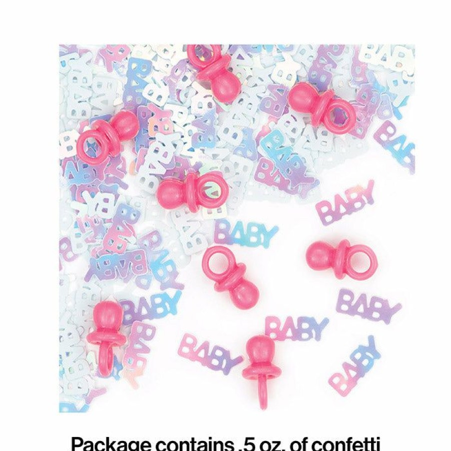 Baby Showers * | Creative Converting Baby Showers It'S A Girl Pacifier Confetti, 0.5 Oz