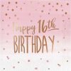 Themed Tableware * | Creative Converting Rose' All Day Luncheon Napkin, 16Th Bday, Foil Stamp, 16 Ct