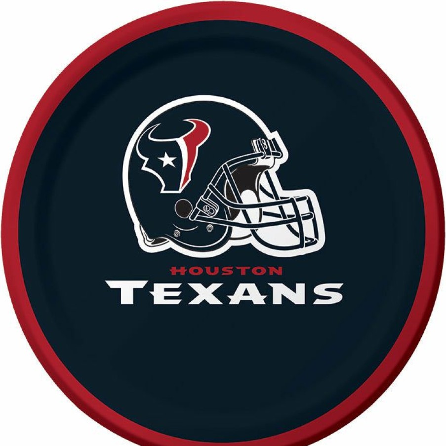 Sports * | Creative Converting Nfl And Football Party Supplies Houston Texans Dessert Plates, 8 Ct