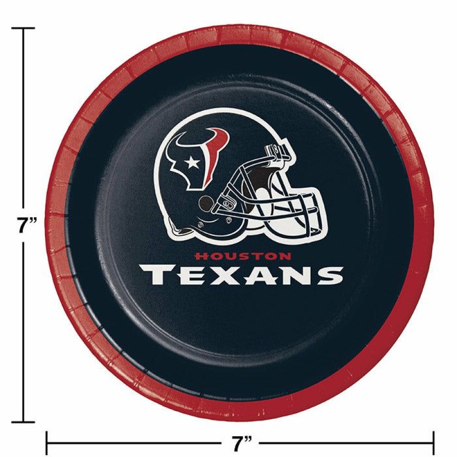 Sports * | Creative Converting Nfl And Football Party Supplies Houston Texans Dessert Plates, 8 Ct