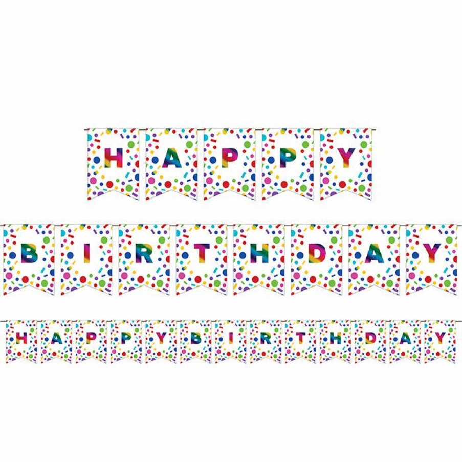 Birthdays * | Creative Converting Kids Birthday Party Themes Rainbow Foil Happy Birthday Party Banner