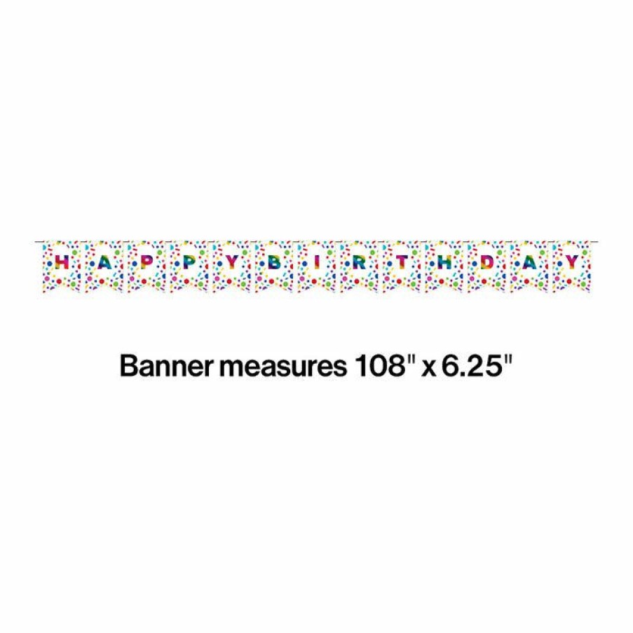 Birthdays * | Creative Converting Kids Birthday Party Themes Rainbow Foil Happy Birthday Party Banner