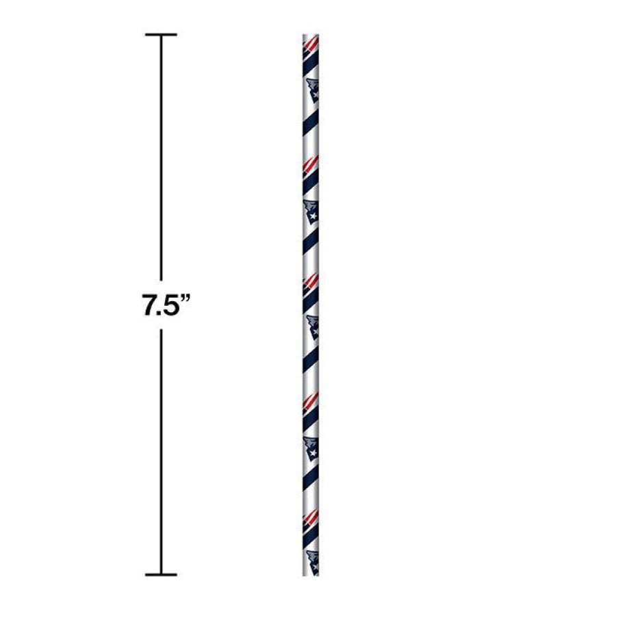 Sports * | Creative Converting Nfl And Football Party Supplies New England Patriots Paper Straws, 24 Ct