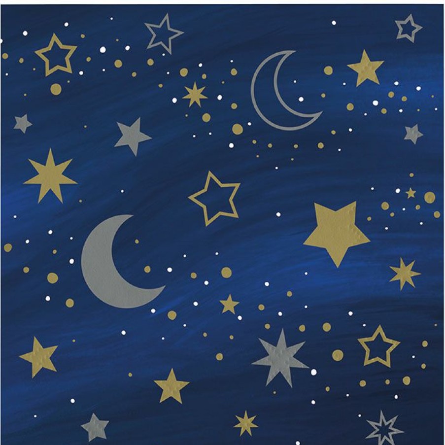 Themed Tableware * | Creative Converting Themed Tableware Starry Night Beverage Napkin 16Ct