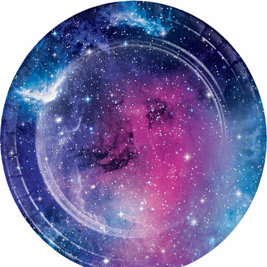 Themed Tableware * | Creative Converting Galaxy Party Dessert Plates, 8 Ct Themed Tableware