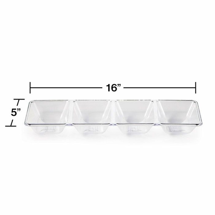 Solid Color Tableware * | Creative Converting Clear Plastic Tray 16 Divided Solid Color Tableware