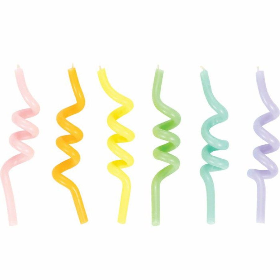 Birthdays * | Creative Converting Curly Pastel Candles 6Ct Birthday Party Candles