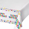 Birthdays * | Creative Converting Rainbow Foil Plastic Tablecover Border Print, 54 X 102