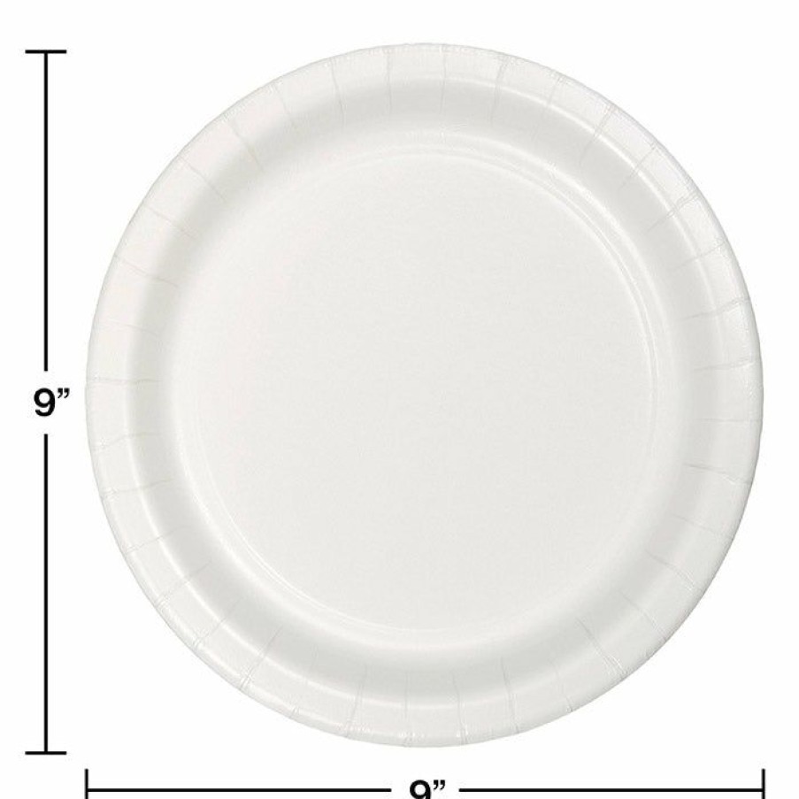 Solid Color Tableware * | Creative Converting White Dinner Plate, 24 Ct