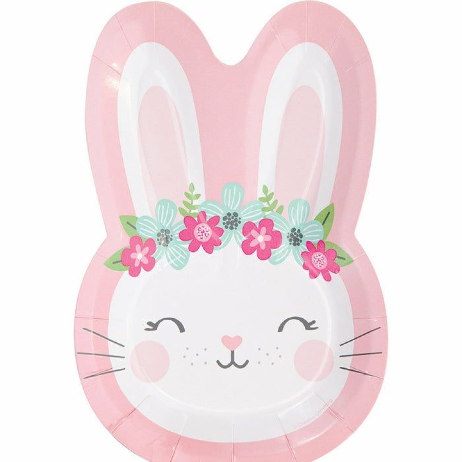 Birthdays * | Creative Converting 1St Birthday Party Themes Birthday Bunny Shaped Plate 9 , 8 Ct