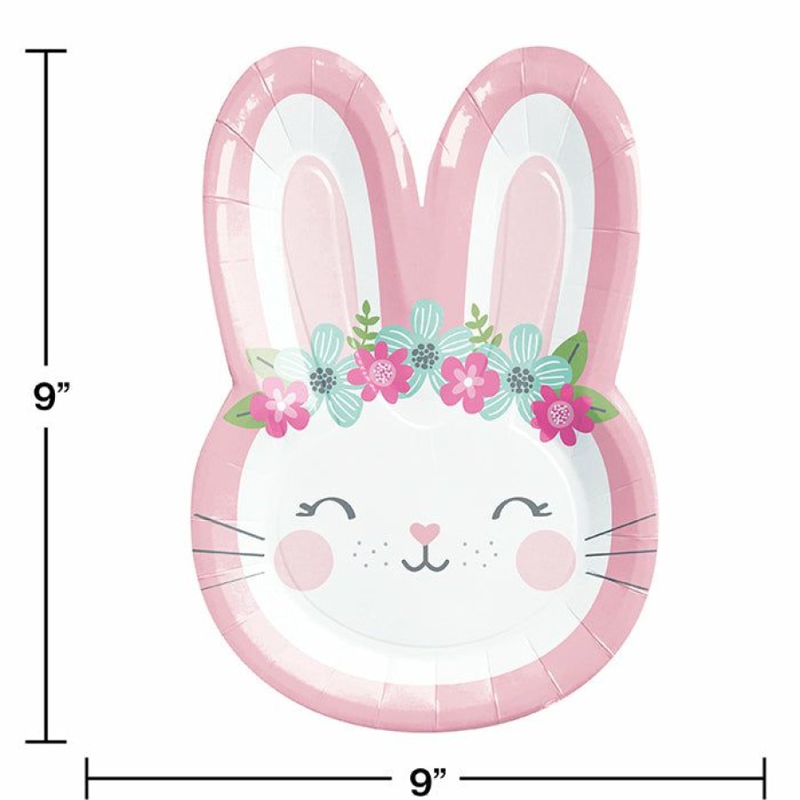 Birthdays * | Creative Converting 1St Birthday Party Themes Birthday Bunny Shaped Plate 9 , 8 Ct