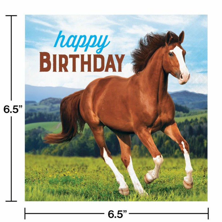 Birthdays * | Creative Converting Kids Birthday Party Themes Horse And Pony Napkins, 16 Ct