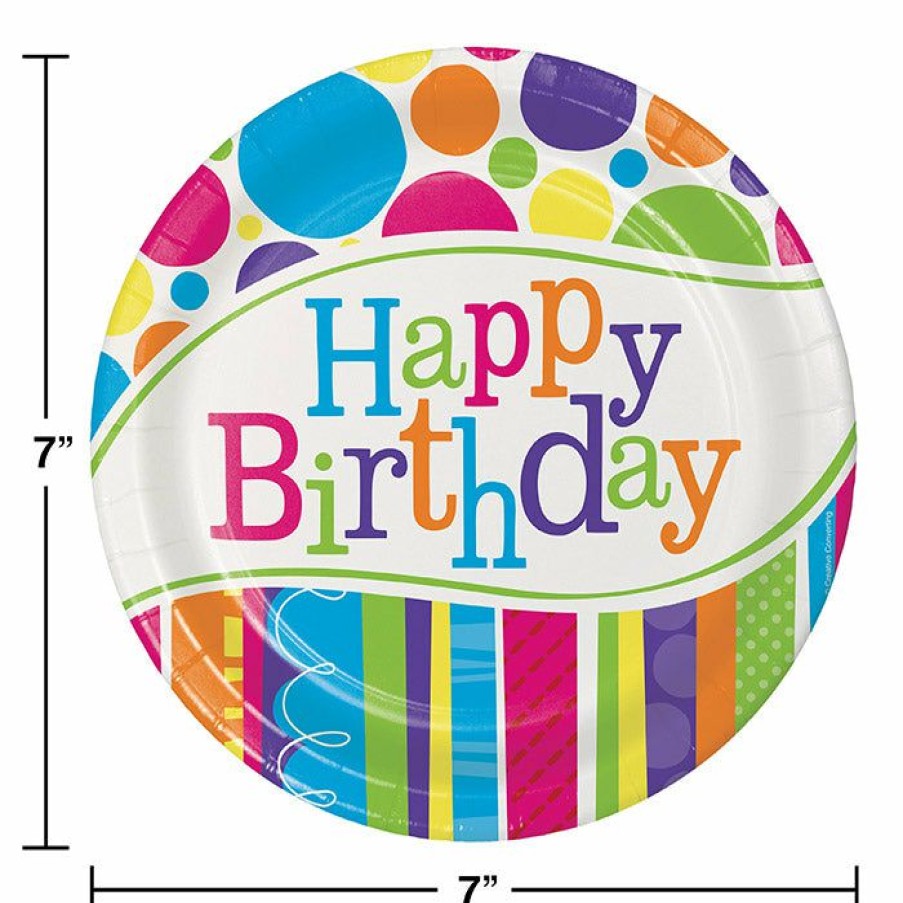 Birthdays * | Creative Converting Bright And Bold Dessert Plates, 8 Ct