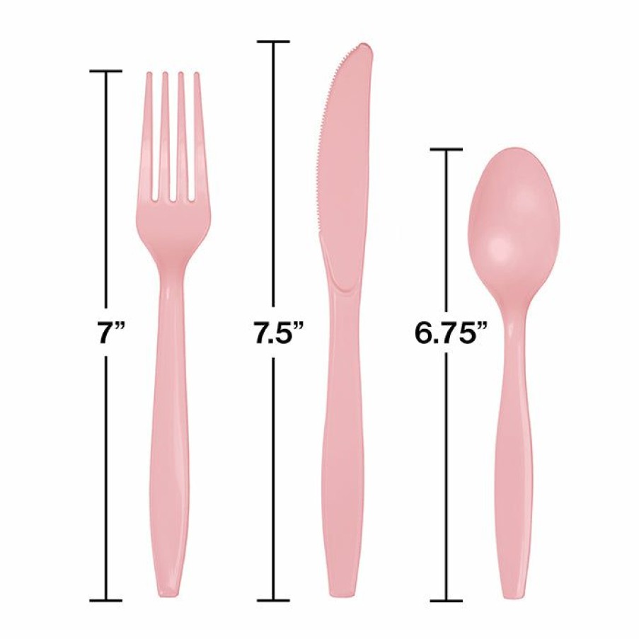 Solid Color Tableware * | Creative Converting Classic Pink Assorted Cutlery, 18 Ct