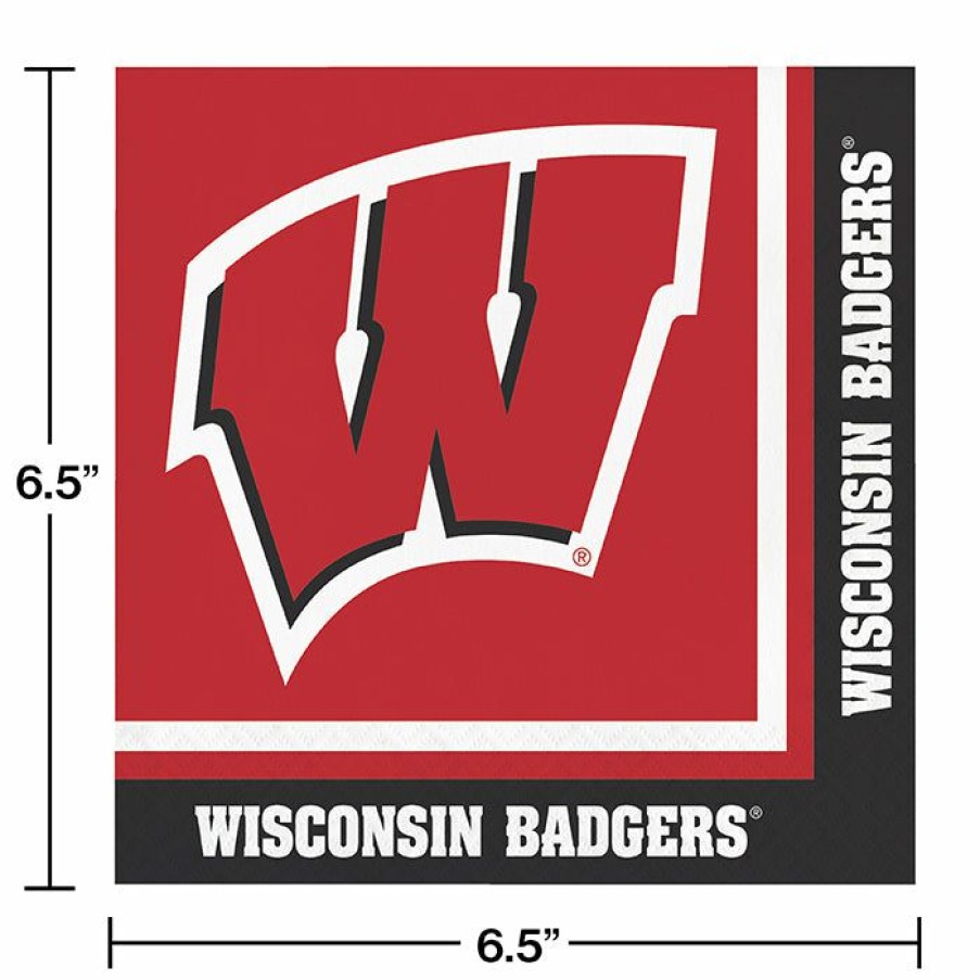 Sports * | Creative Converting University Of Wisconsin Napkins, 20 Ct