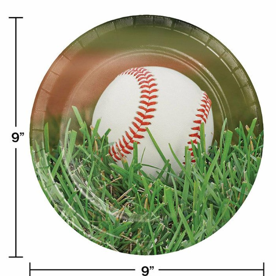 Sports * | Creative Converting Baseball Party Decorations Baseball Paper Plates, 8 Ct