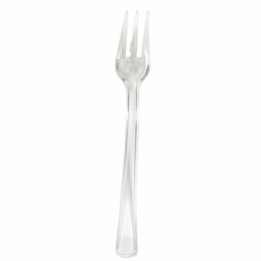 Solid Color Tableware * | Creative Converting Clear Mini Appetizer Forks, 24 Ct Solid Color Tableware