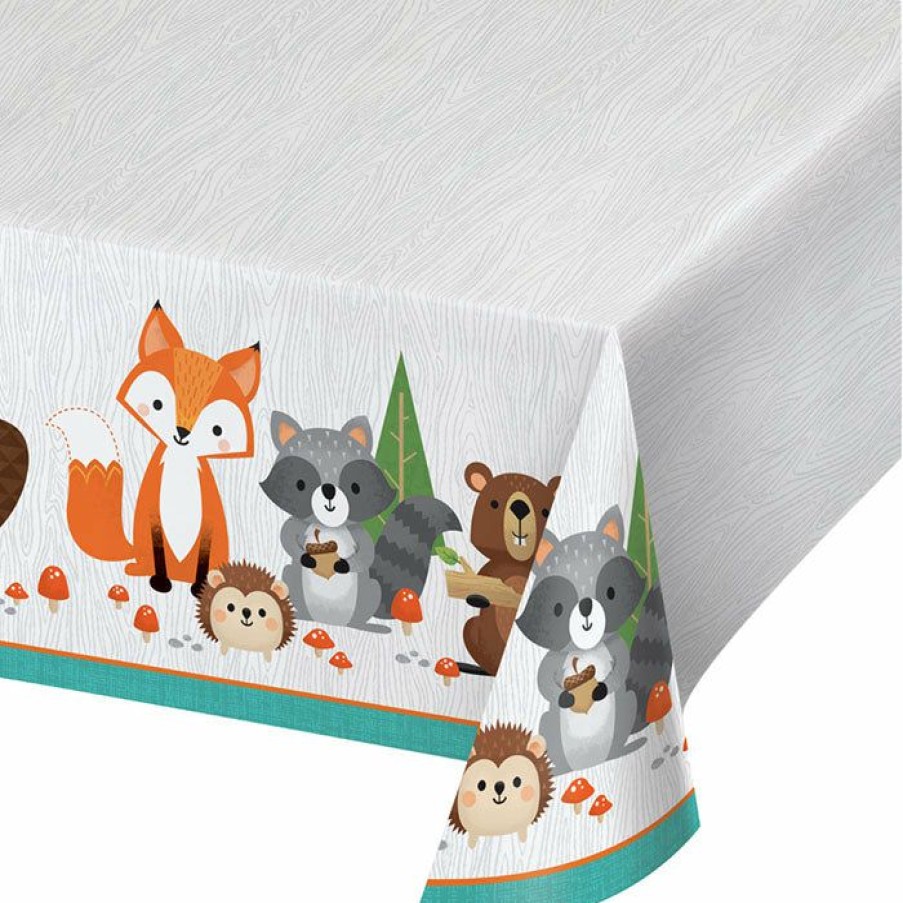 Birthdays * | Creative Converting 1St Birthday Party Themes Wild One Woodland Plastic Table Cover