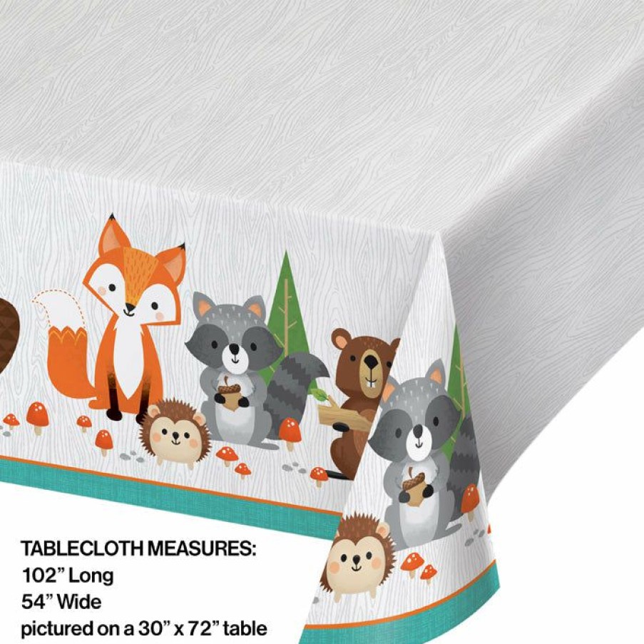 Birthdays * | Creative Converting 1St Birthday Party Themes Wild One Woodland Plastic Table Cover