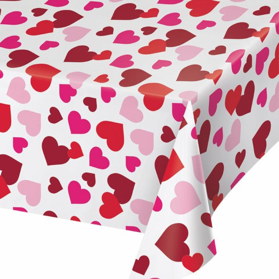 Holidays * | Creative Converting Valentine Plastic Tablecover, 54 X 102 All Over Print Valentine'S Day Party Decorations