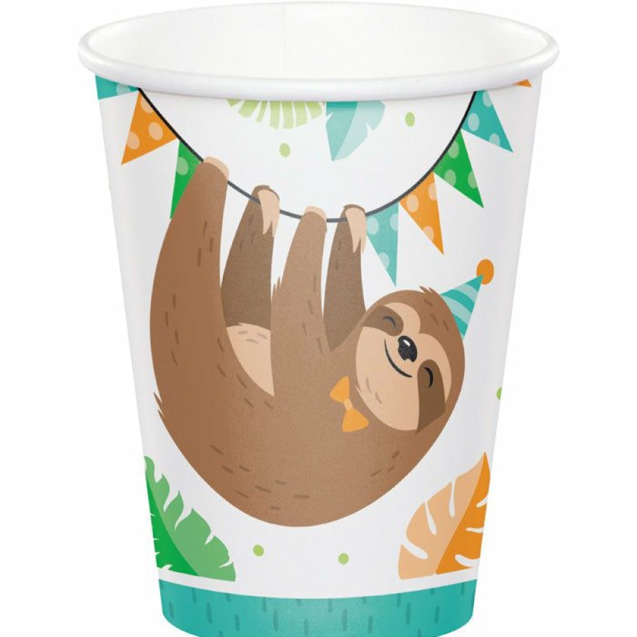 Birthdays * | Creative Converting Kids Birthday Party Themes Sloth Party Paper Cups, Pack Of 8