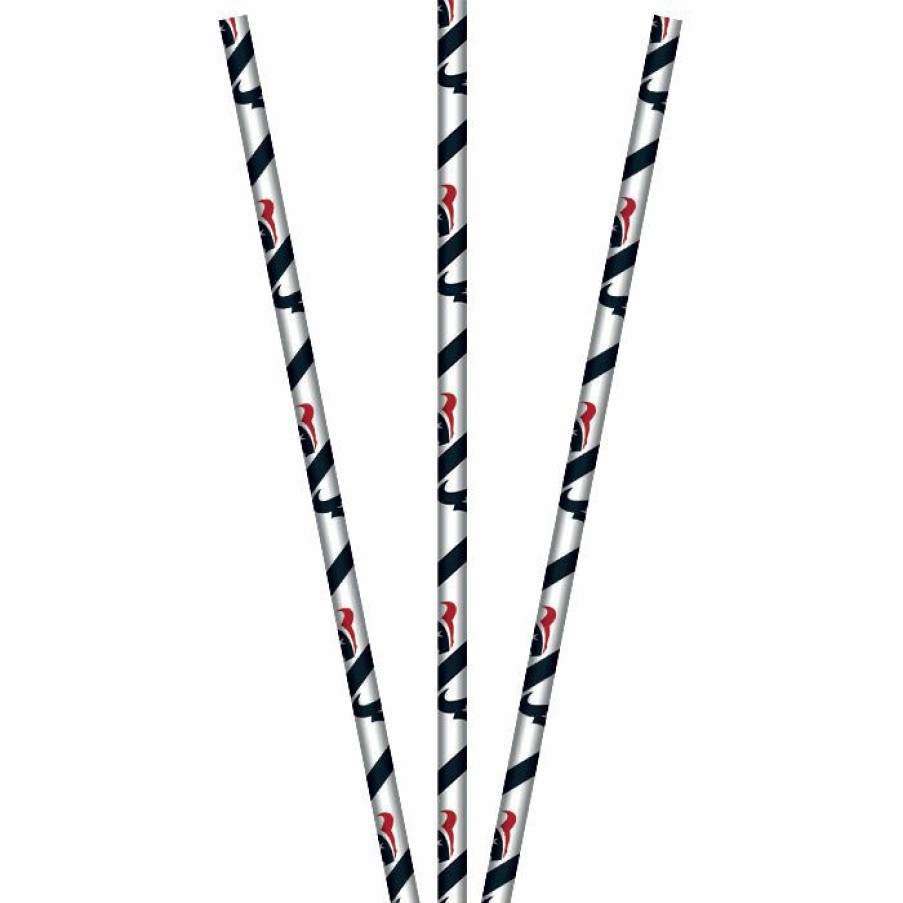 Sports * | Creative Converting Nfl And Football Party Supplies Houston Texans Paper Straws, 24 Ct