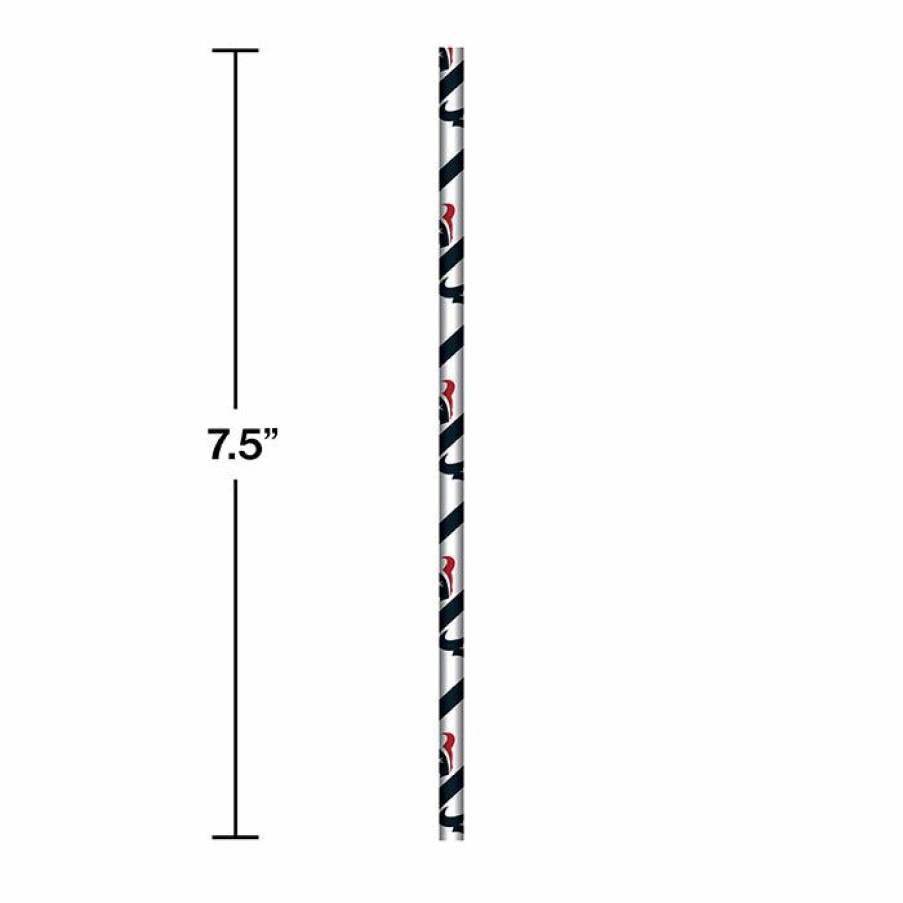 Sports * | Creative Converting Nfl And Football Party Supplies Houston Texans Paper Straws, 24 Ct