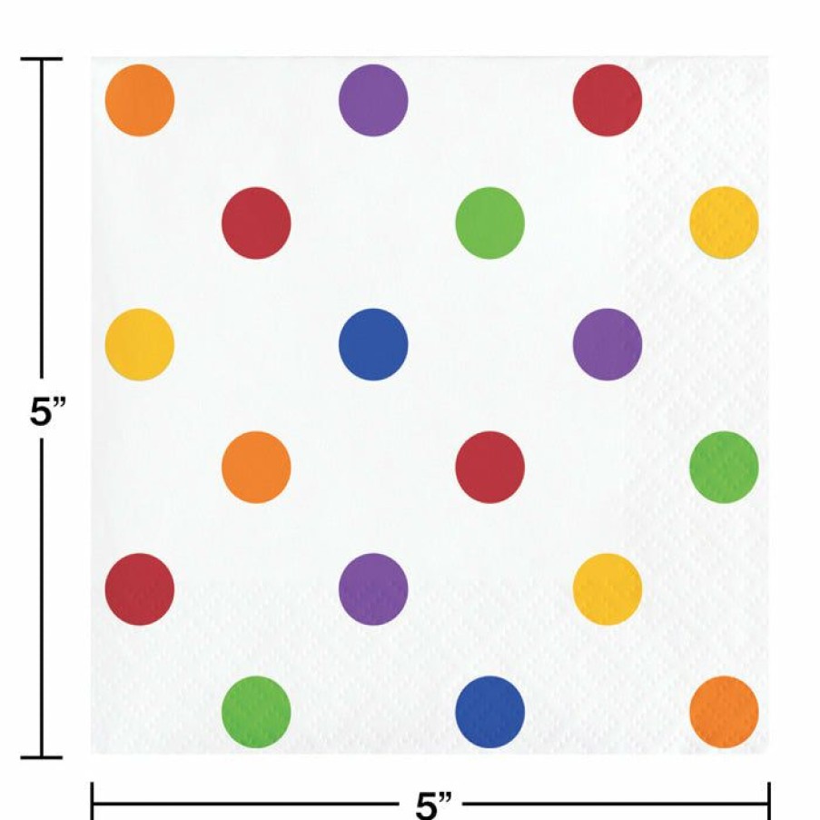 Themed Tableware * | Creative Converting Themed Tableware Dots & Stripes Beverage Napkins, 16 Ct