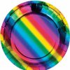 Birthdays * | Creative Converting Rainbow Foil Dessert Plates, 8 Ct