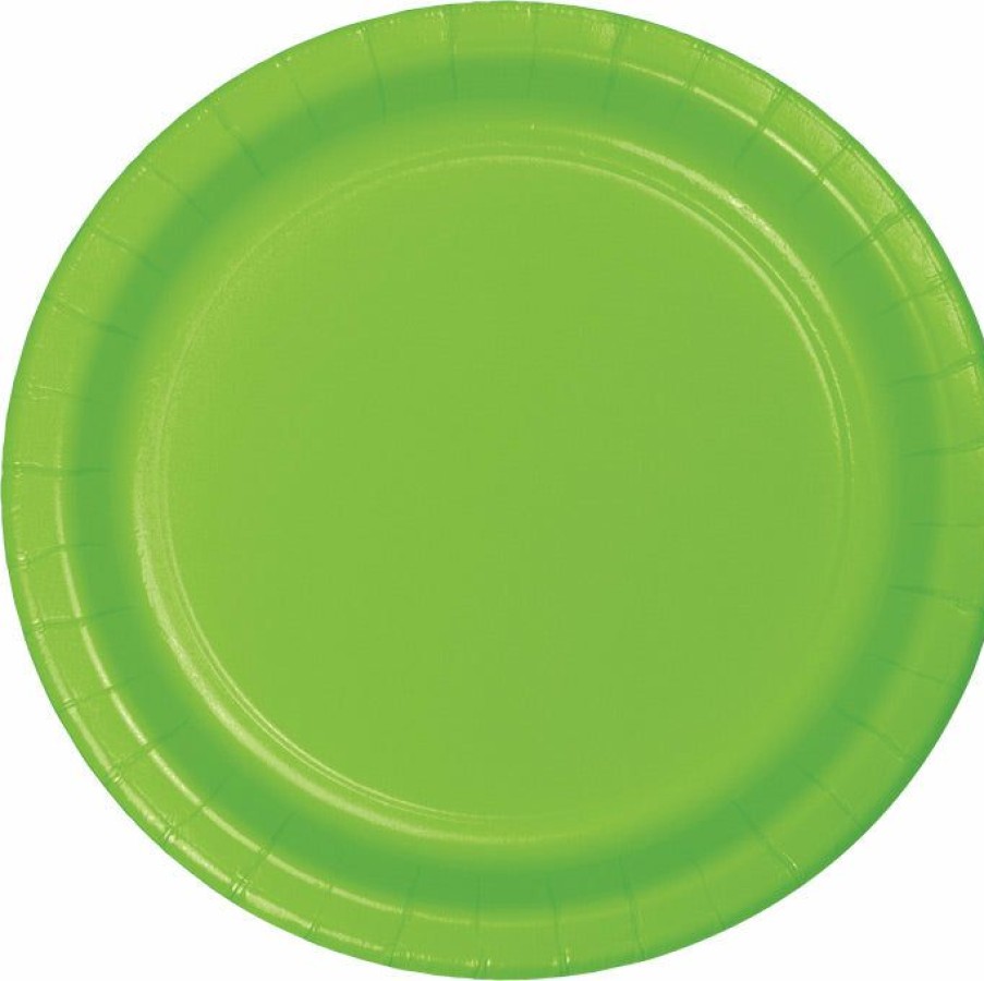 Solid Color Tableware * | Creative Converting Fresh Lime Green Dessert Plates, 24 Ct