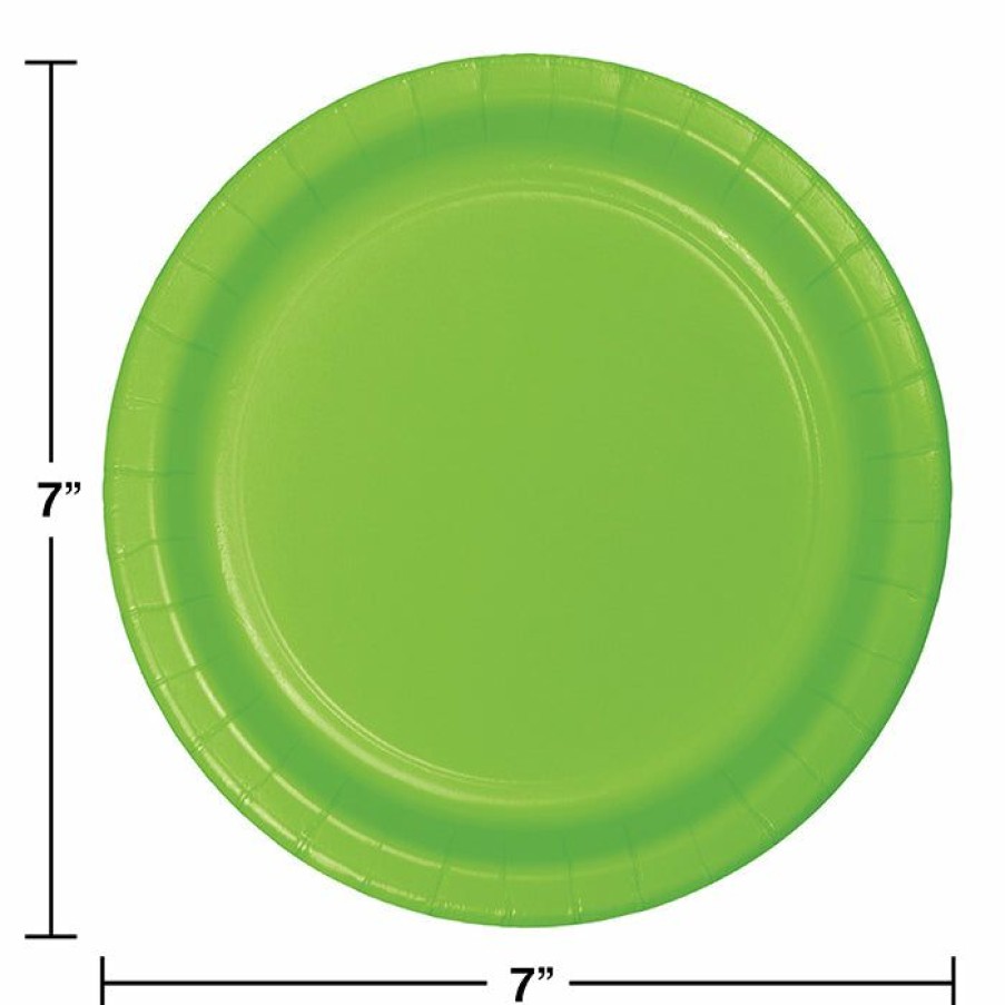 Solid Color Tableware * | Creative Converting Fresh Lime Green Dessert Plates, 24 Ct