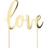 Bridal And Wedding * | Creative Converting Gold Foil Love Cake Topper (1/Pkg) Bridal And Wedding