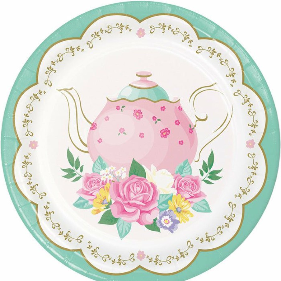 Birthdays * | Creative Converting Kids Birthday Party Themes Floral Tea Party Dessert Plates, 8 Ct