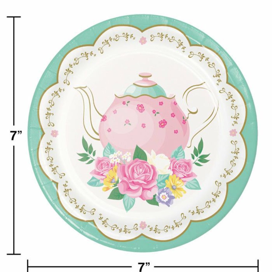 Birthdays * | Creative Converting Kids Birthday Party Themes Floral Tea Party Dessert Plates, 8 Ct