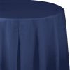 Solid Color Tableware * | Creative Converting Navy Tablecover, Octy Round 82 Plastic Solid Color Tableware