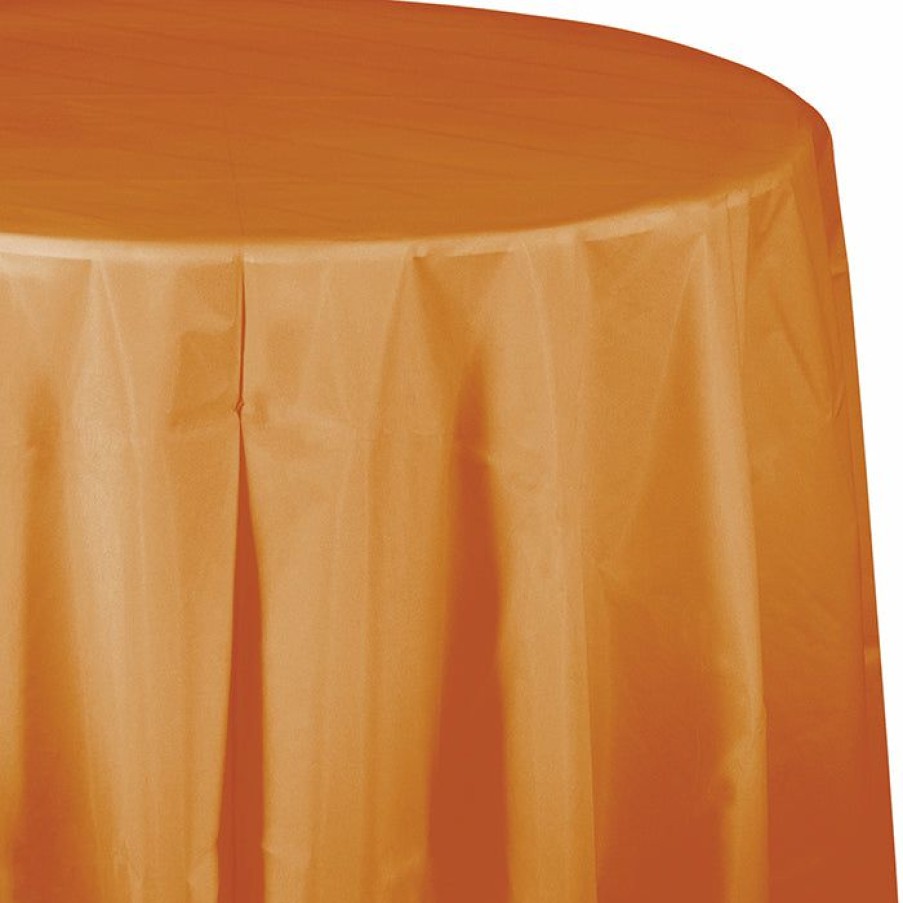 Solid Color Tableware * | Creative Converting Solid Color Tableware Pumpkin Spice Tablecover, Octy Round 82 Plastic