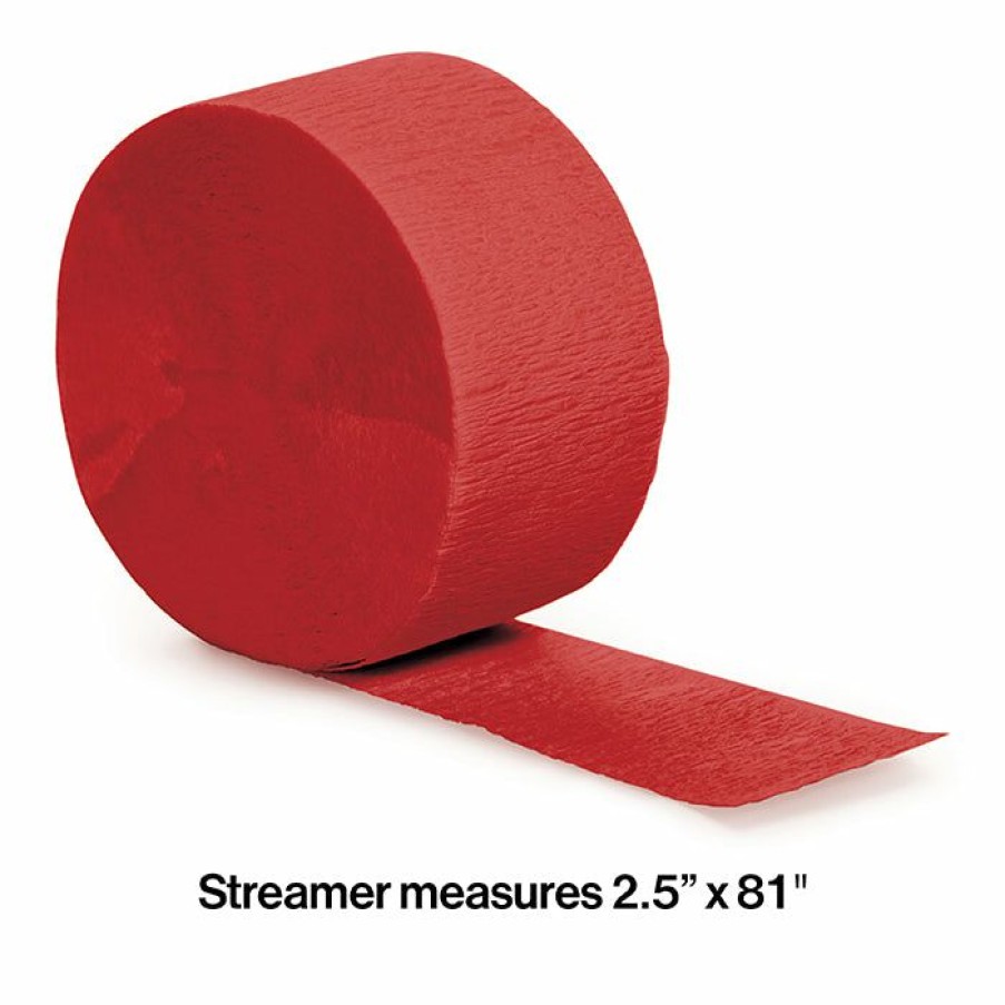 Solid Color Tableware * | Creative Converting Classic Red Crepe Streamers 81 Solid Color Tableware