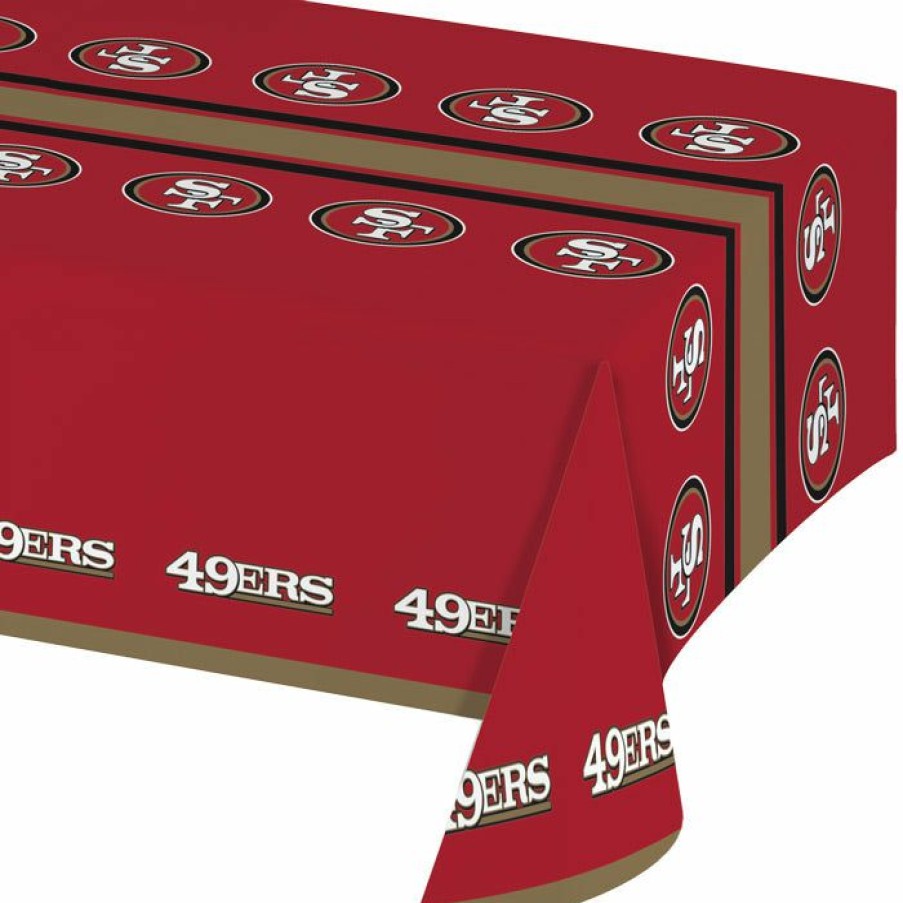 Sports * | Creative Converting San Francisco 49Ers Plastic Table Cover, 54 X 102 Nfl And Football Party Supplies